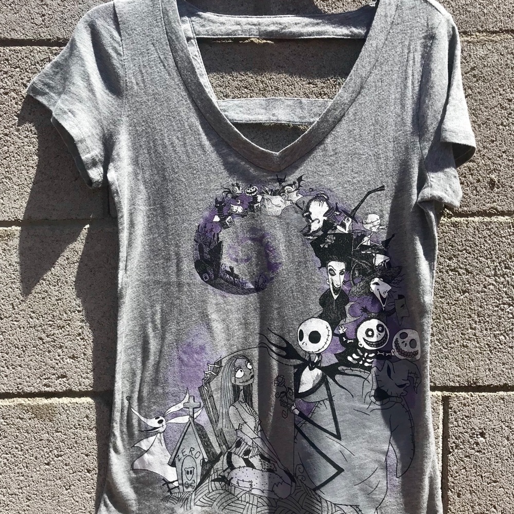 💀 Disney Nightmare Before Christmas V-Neck Shirt